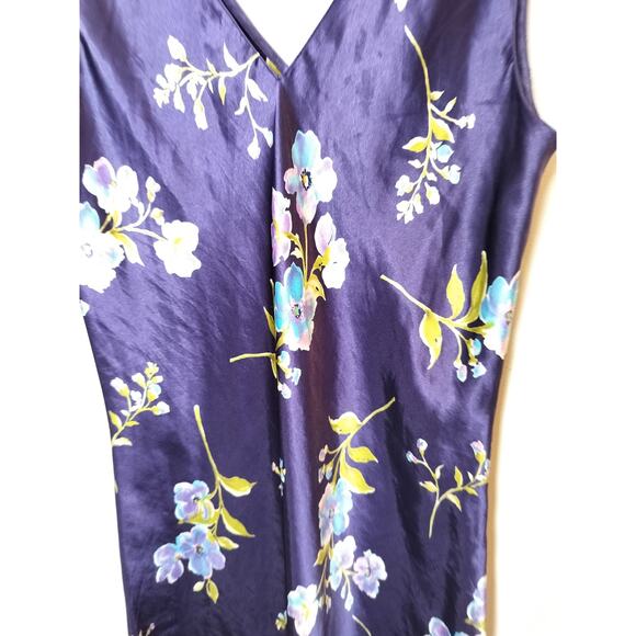 Talbots Intimates Floral Satin Nightgown Dress Slip Vintage - Picture 7 of 10